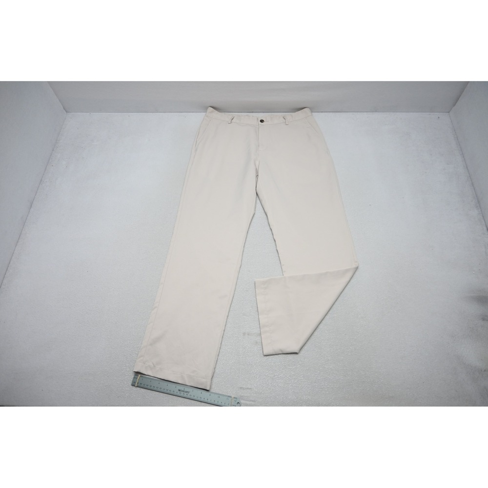 Adidas Golf Pants Mens 34x32 Beige Climalite Flat‎ Front Performance Excellent